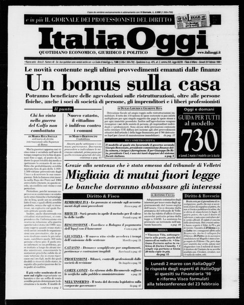 Italia oggi : quotidiano di economia finanza e politica